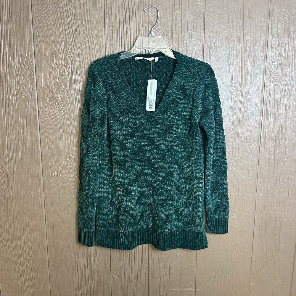NWT Soft Surrongings Trina Chenille Sweater Green Size Small‎ Holiday Christmas